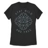 Stay Wild And Free Lotus Line Sketch T-Shirt AL
