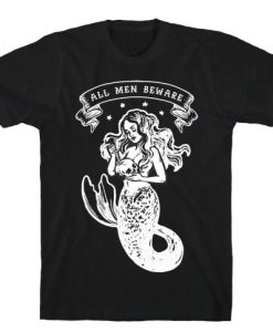 All Men Beware Vintage Mermaid T-Shirt AL