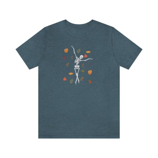 Dancing Halloween Autumn Skeleton T-Shirt AL