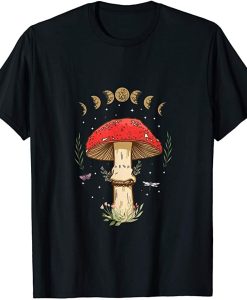 Dark Academia Cottagecore Aesthetic Magical Mushroom Fungi T-Shirt AL