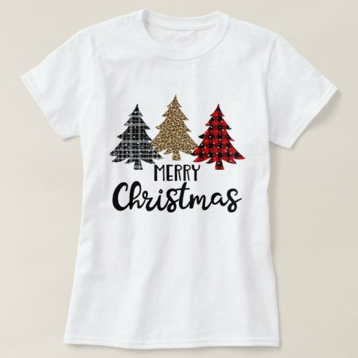 Merry Christmas Plaid T-Shirt AL