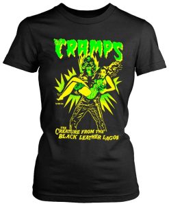 Psychobilly The Cramps Creature From Leather Lagoon Horror T-Shirt AL