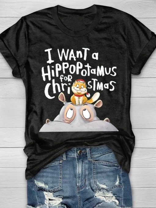 Want A Hippopotenuse For Christmas T-Shirt AL