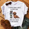 Cute Cannt Survive Alone Dachshund And Books T-Shirt AL