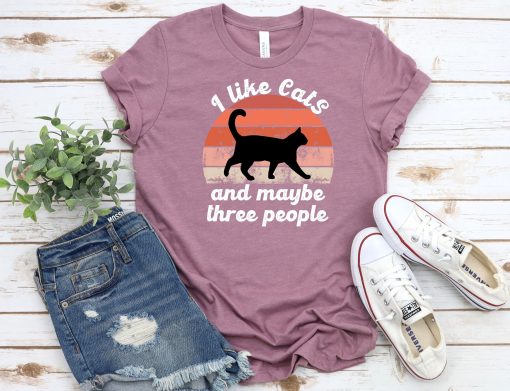 I Like Cats And Maybe 3 People T-Shirt AL