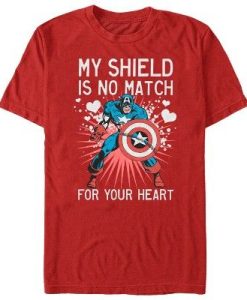 Valentine Captain America No Shield For Heart T-Shirt AL