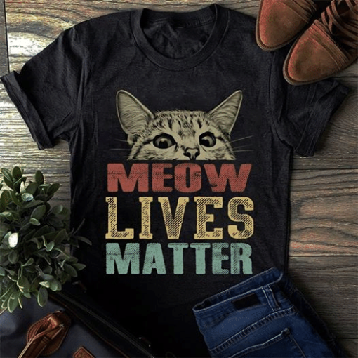 Cat Lover Meow lives mater T-Shirt AL