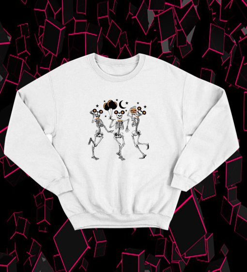 Disney Mickey Skeleton Dancing Halloween Sweatshirt