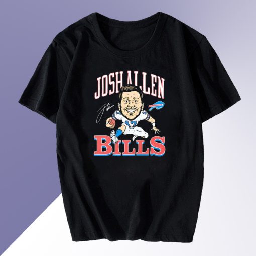 Eric Wood Wearing Bills Josh Allen Signature T Shirt